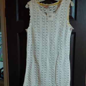Free People White Crochet Top